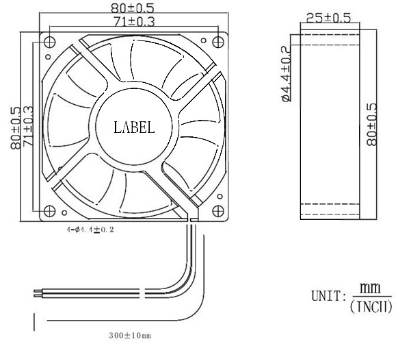 MFD8025C Dimensions